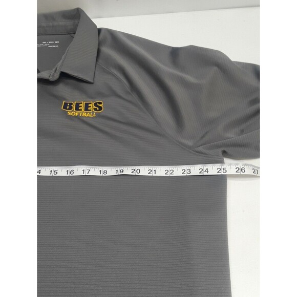 Under Armour Heatgear Polo Shirt Gray Sz 2XL Bees Softball Loose Embriodered - Picture 9 of 11